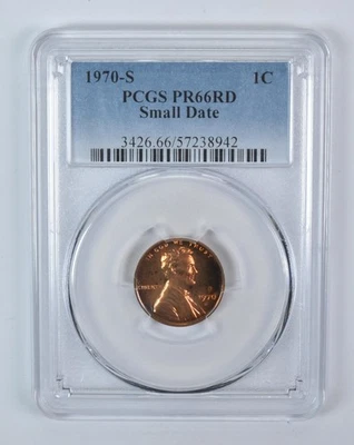 1970-S Lincoln Memorial Cent Small Date PR66 RD PCGS Blue Label - Image 1 of 4