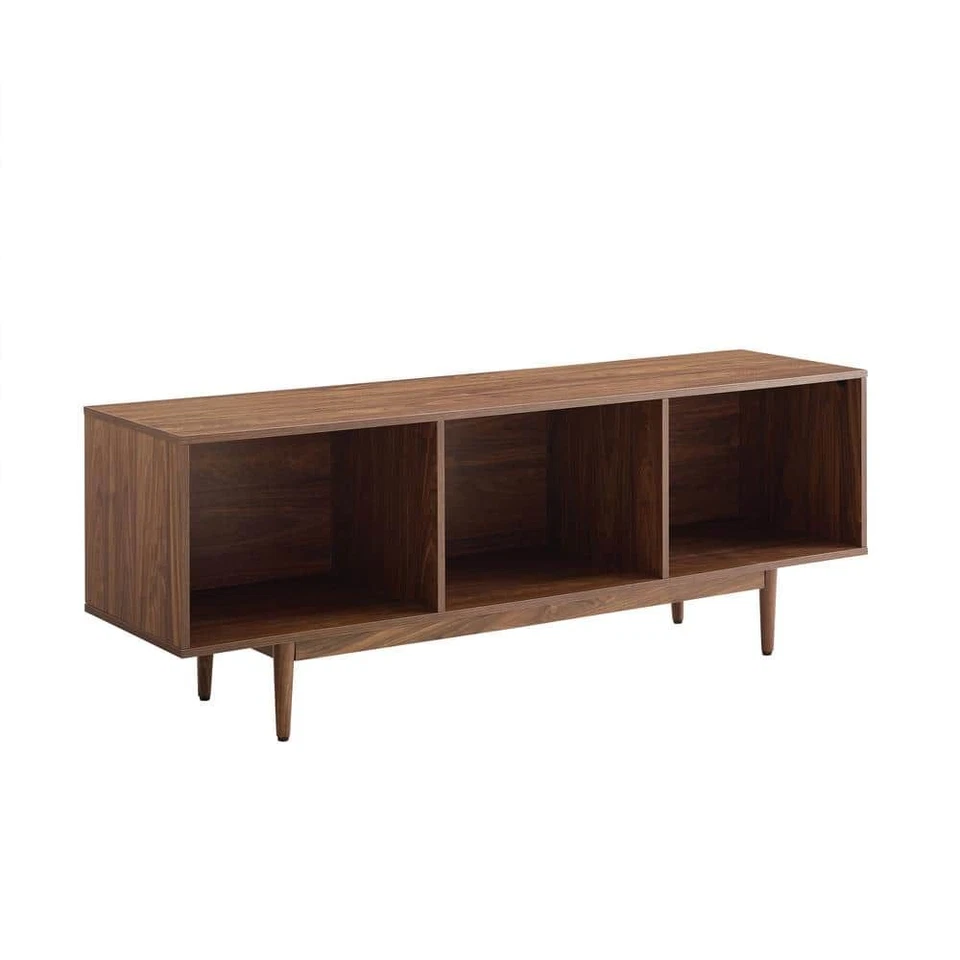 Crosley Liam Large Record Storage Console Cabinet Walnut