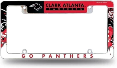 Clark Atlanta University Panthers Metal License Plate Frame Tag Cover, All... - Image 1 of 4