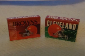 CLEVLAND BROWNS--2 BOXES OF MATCHES--STRIPES--NEW NEVER USED--SIZE 2 X 2 1/4" - Picture 1 of 1