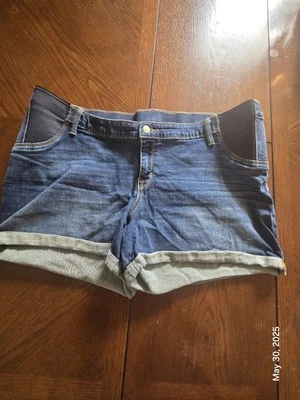 Pantalones Cortos Liz Lange Azul Maternidad Jeans Puños Talla 2XL Foto 1 de 3