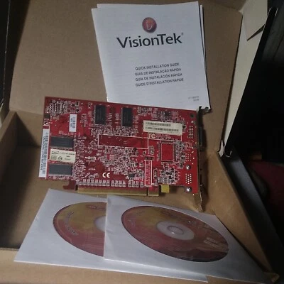 Graphics Card Visiontek ATI Radeon B2 3650 1GB PCIe 900233 w 2 discs no fan - Image 1 of 4