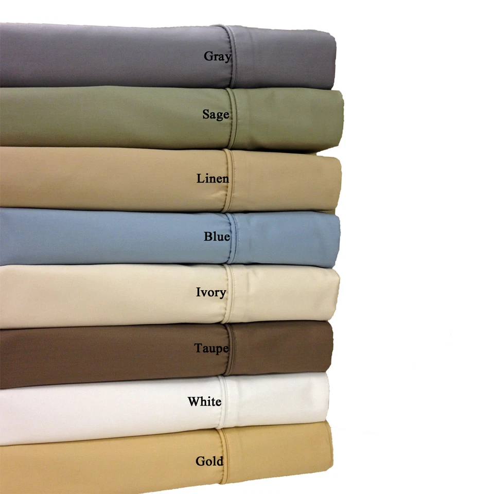 1000 Thread Count Silky BAMBOO COTTON Hybrid Blend Bed Sheet Set FULL TAUPE