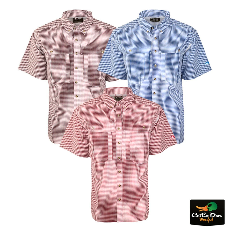 DRAKE WATERFOWL GAMEDAY GINGHAM PLAID WINGSHOOTERS SHORT SLEEVE S/S - Image 1 of 1