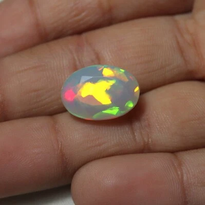 14x10 MM 4.6 Cts Real AAA Multi Fire Ethiopian Opal Oval Cut October Birthstone - Image 1 of 4
