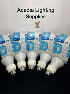 ⚡️5-pack⚡️TCP Compact Fluorescent R20 14W 120V 8000hrs 1R201451K 🐕 - Image 1 of 4