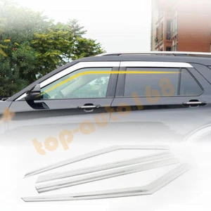 For Ford Explorer 2020-2024 silver Window Visor Vent Shades Sun Rain Guard trim - Picture 1 of 9
