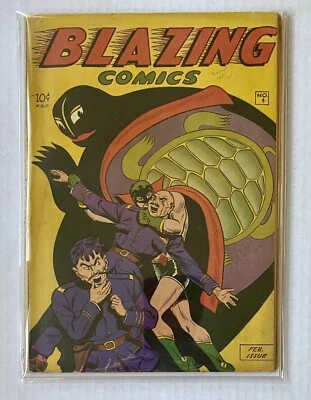 Blazing Comics 4 (Vol 2#1) VG 1945 GGA JUN-GAL Green Turtle Red Hawk Mr. Lee - Image 1 of 4