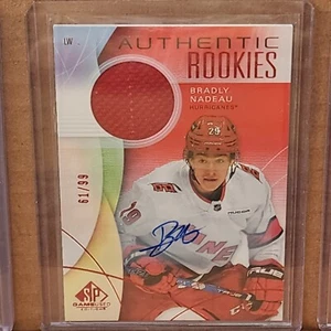 Bradley Nadeau 2024-25 SP Game Used Red Jersey Auto #61/99 Carolina Hurricanes - Picture 1 of 3