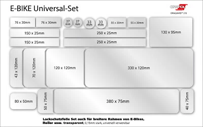 ORAFOL €95/m² Lackschutzfolie Fahrrad MTB Rahmen Oraguard™270 21-teiliges Set transpare