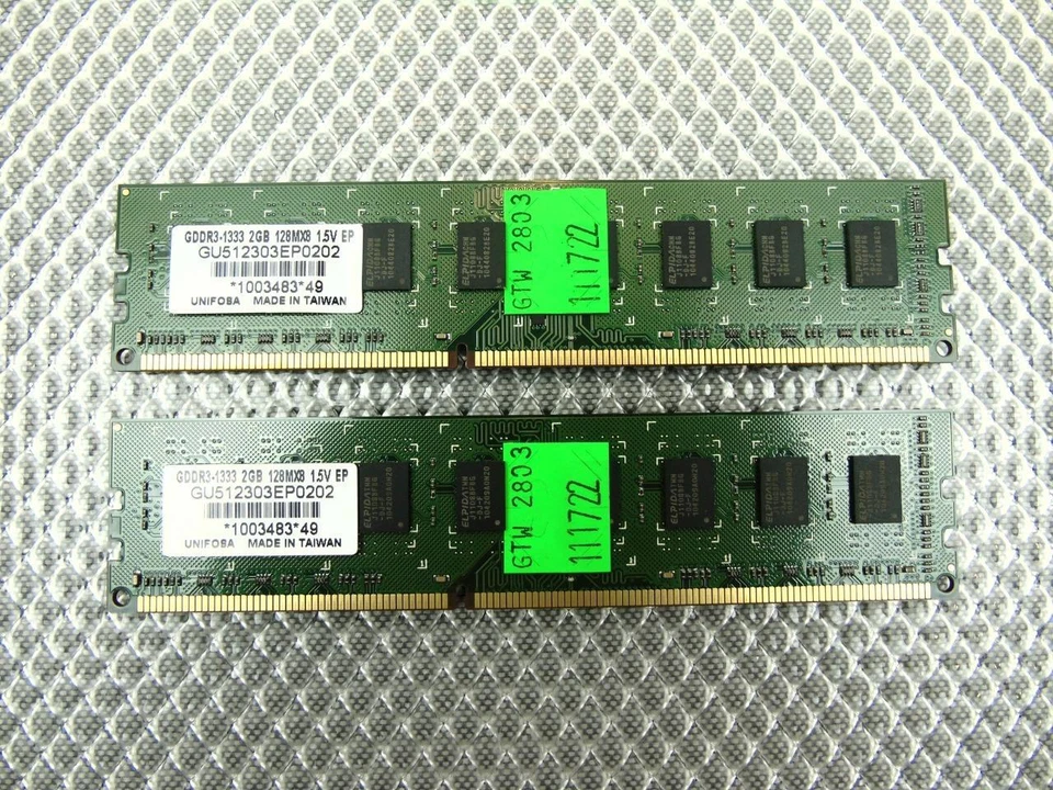 Память Gateway SX2800 4 ГБ (2 x 2 ГБ) PC3-10600U 1333 DDR3 МГц - GU512303EP0202 - Изображение 1 из 4