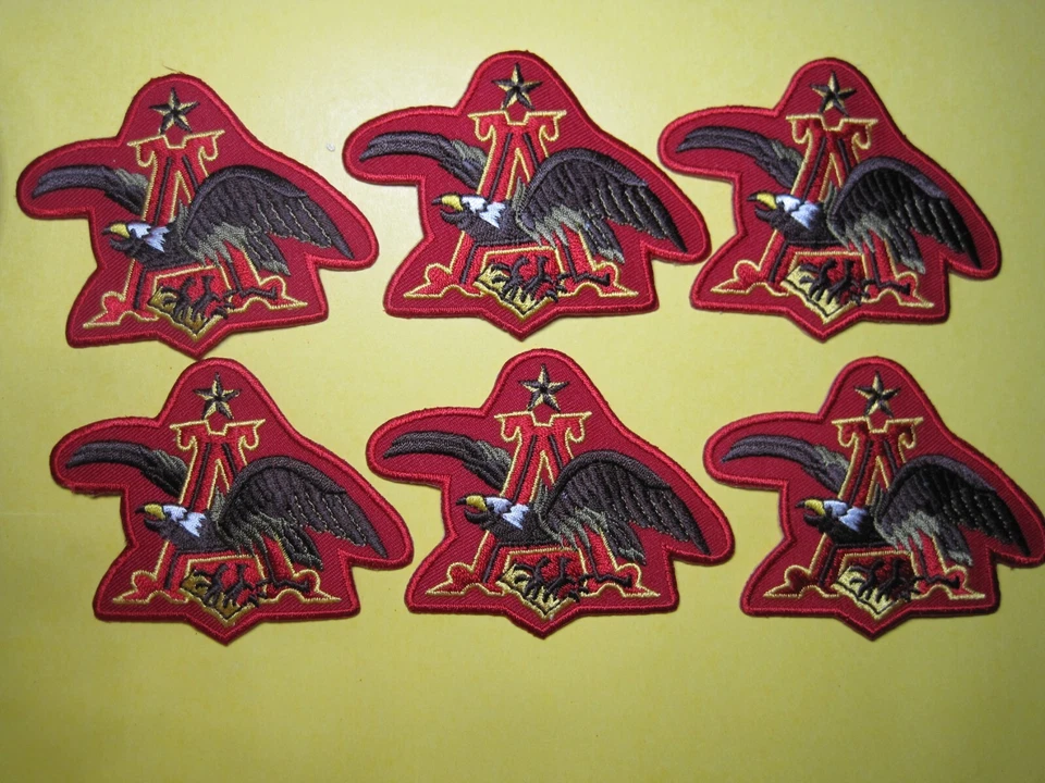 ANHEUSER-BUSCH EAGLE BEER PATCH WHOLESALE LOT 6 PATCHES SEW ON ONLY SMALL SIZE - Image 1 of 2