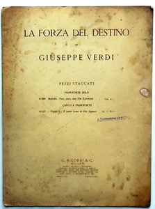 VINTAGE SPARTITO MUSICALE LA FORZA DEL DESTINO GIUSEPPE VERDI RICORDI - Picture 1 of 1