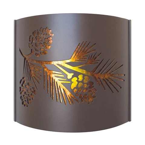 PD Metals PBS09FR Pine Bough Interior Right Facing Wildlife Series Wall Sconce Cover