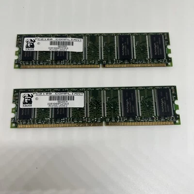 Pair of Viking 99020674 128MB DDR PC266 16x64 PC2100 Computer RAM Memory, Used - Image 1 of 2