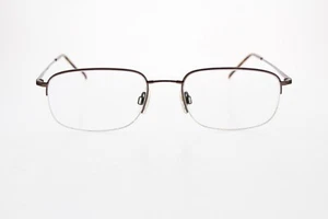 Marchon Eyeglasses Frames FLEXON 606 COFFEE Rectangular Half Rim 54-19-140 mm - Picture 1 of 9