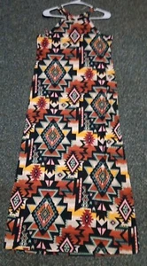 Xhilaration Maxi Dress Multi Colored Trible Aztec Southwestern Slits Sleeveless - Picture 1 of 14