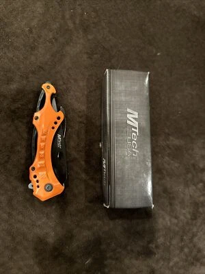 Navaja de Bolsillo Plegable MTech Linerlock A/O Naranja Neón - MT-A705NOR Foto 1 de 4