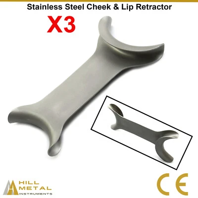 3 Pcs Dental Stainless Steel Mouth Opener Metal Cheek Lip Retractors Double-Head - Image 1 of 4