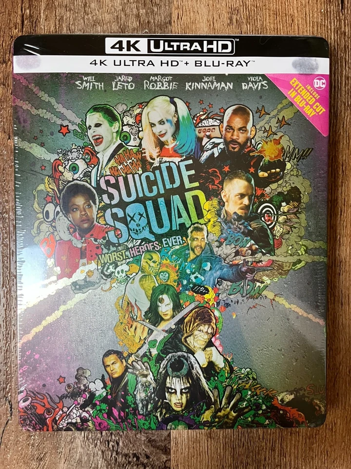 Suicide Squad w. Steelbook (4K UHD + Blu-ray, 2016, EU Import, Region Free) NEW - Image 1 of 4