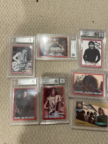 Jefferson airplane, Jefferson Starship signed card collection Grace Slick + 6 Cover
