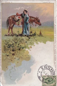 ROSJA: 1905 Pocztówka Seria Syberia: "Buriat z koniem" - Zdjęcie 1 z 2