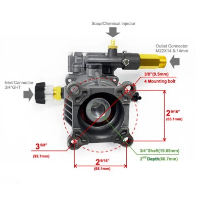Petrol Pressure Washer Pump Pump 3800 Psi Max Triple Piston Axial Pump 200 bar - Image 1 of 4