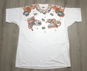 Incredible Vintage 90's Miami Dolphins early Custom made Woman's Tee-Shirt XXL - Picture 1 of 8