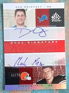 DAN ORLOVSKY CHARLIE FRYE AUTOS /70 ~ 2005 UPPER DECK REFLECTIONS DUAL SIGNATURE - Picture 1 of 4