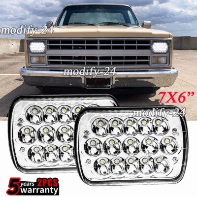 Подходит для Chevrolet C10 C20 C30 K10 K20 K30 130 Вт 7x6 дюймов светодиодные фары дальнего ближнего света - Изображение 1 из 4