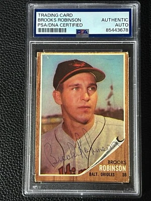 Brooks Robinson Baltimore Orioles 1962 Topps #45 Signed Autograph PSA DNA - Image 1 of 2