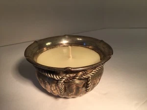 Rare Antique Design Candle molded into Brass Silver Plated Antique Candle Holder - Picture 1 of 7