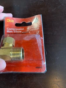COMPRESSION MALE ELBOW 3/8" OD tube x 1/2" pipe thread New! Do It 458515 - Picture 1 of 3