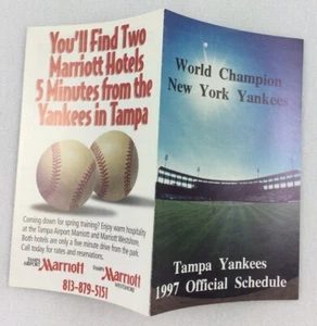 1997 Tampa Yankees Baseball Pocket Schedule-Marriott - Picture 1 of 1