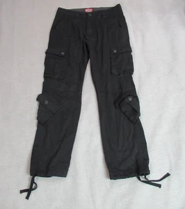 Matchstick Pants Mens XL Black Cargo Military Grunge Straight Leg Skater Emo Y2K - Picture 1 of 10