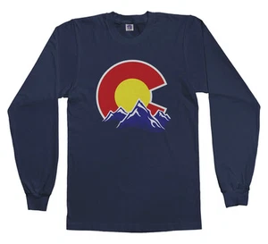 Colorado Mountain Youth Long Sleeve T-Shirt State Flag Denver - Picture 1 of 7
