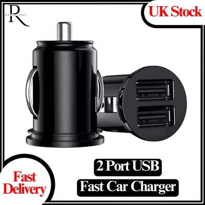 Fast Car Charger 2 USB Port For iPhone Samsung Cigarette Lighter Socket Adapter - Image 1 of 4