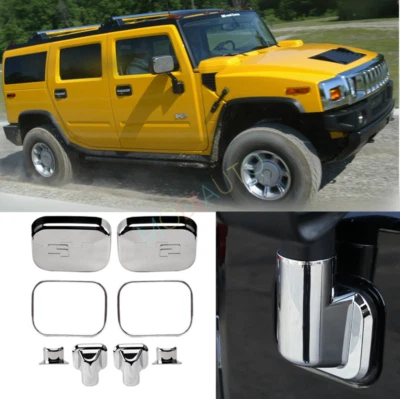 Cubierta protectora de cubierta de espejo retrovisor lateral ABS cromado 8 piezas para Hummer H2 02-2005 Foto 1 de 4