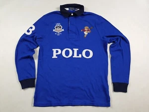 Polo Ralph Lauren Men's  blue  Kicker Bear Classic USA Rugby Polo Shirt size S - Picture 1 of 6