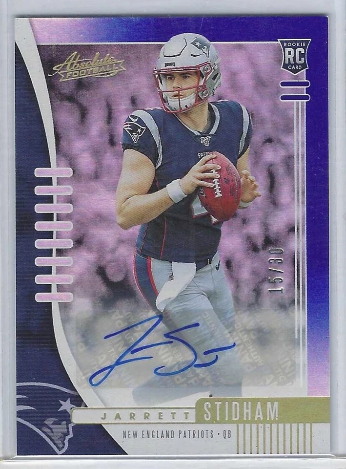 JARRETT STIDHAM 2019 PANINI ABSOLUTE BLUE FOIL ROOKIE AUTO RC #D 15/30 - Image 1 of 1