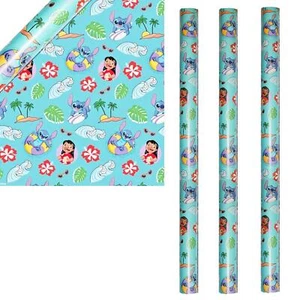Disney Stitch Birthday Wrapping Paper 3 x 2M Rolls Gift Wrap - Picture 1 of 2