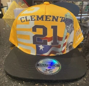 Roberto Clemente 21 Yellow Baseball Cap Hat Gorra Puerto Rico PR Flag 3000 Hits - Picture 1 of 5