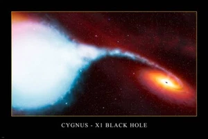 Cygnus-X1 SCHWARZES LOCH Hubble Weltraum Bild Poster 12x18 Spirale ROTE Sterne - Bild 1 von 1