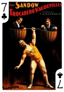 The Sandow, Trocadero Vaudevilles, Circus Poster Playing/Trading Card - Picture 1 of 2
