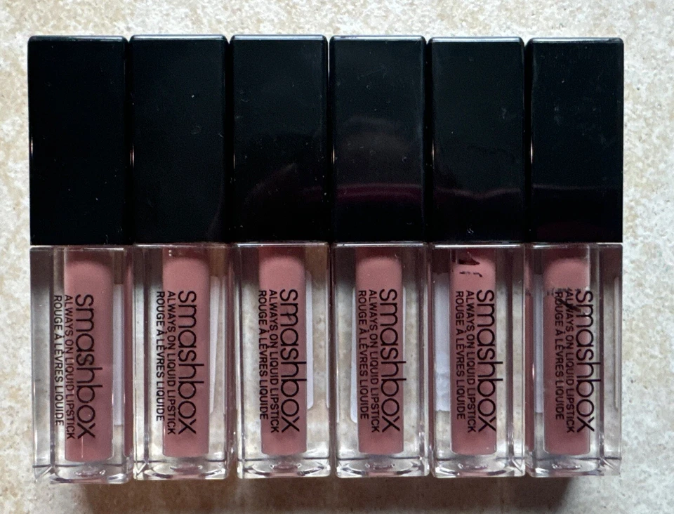 6x Batom Líquido Smashbox Always On Stepping Out Deep Nude Matte Viagem Mini - Imagem 1 de 1
