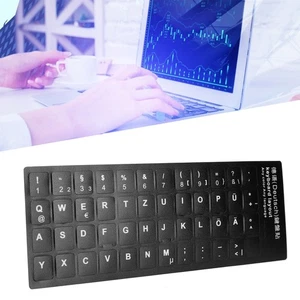 German Keyboard Sticker Replacement Keyboard Sticker For Desktop Computer La NEW - Afbeelding 1 van 12
