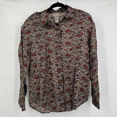 Женский винтажный шелковый топ с узором пейсли Jonathan Martin размер S 80-е классическая секретарша - Изображение 1 из 4