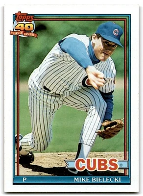 1991 Topps Mike Bielecki Chicago Cubs #501 - Image 1 of 2