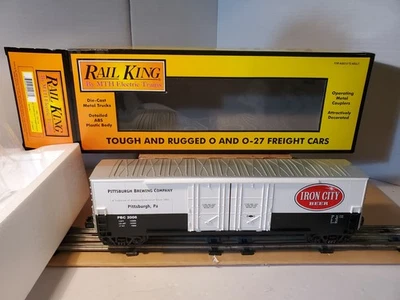 MTH Rail King 30-74404 PBC Iron City Beer 50' Double Door Plugged Boxcar NIB - Image 1 of 4