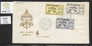VPH_115. VATICAN. FDC Venetia with 1958 INTER-REGNUM set. Scott 247-249 - Picture 1 of 1